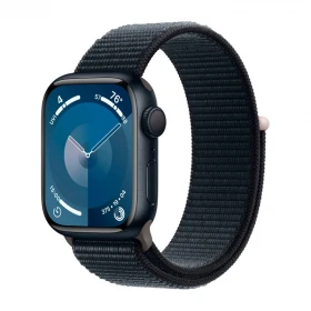 Apple Watch Series 9, 45 мм, алюминий цвета "тёмная ночь", спортивный ремешок "тёмная ночь" (MR9C3)