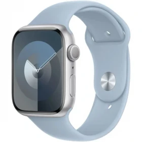 Apple Watch Series 9, 41 мм, серебристый алюминий, спортивный ремешок "ледяной синий", размер M/L (MR9M3)
