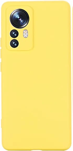 Накладка Silicone Case Logo для Xiaomi 12 Pro, Жёлтая. Фото 1