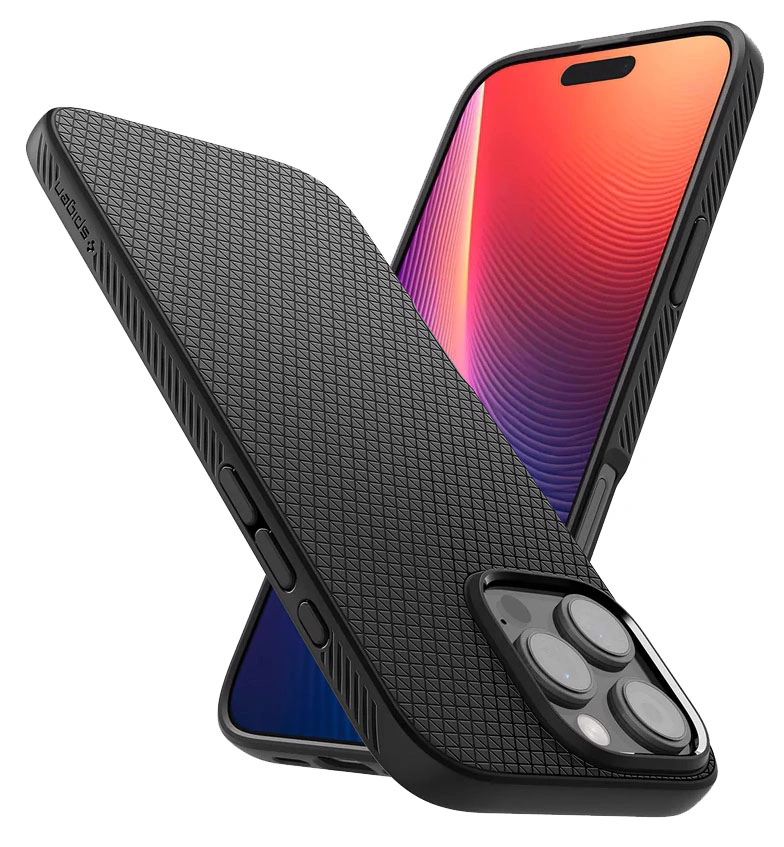 Накладка Spigen Liquid Air для iPhone 16 Pro, Matte Black (ACS08117). Фото 6