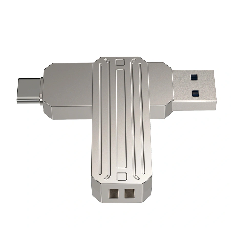 Накопитель Wiwu Infinite 2in1 USB3.2 Flash Drive USB Type-C 128Gb, Silver (Wi-FD003). Фото 4