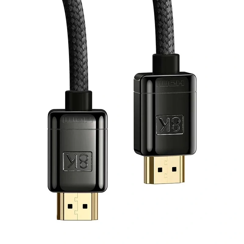 Кабель Baseus High Definition Series HDMI 8K to HDMI 8K Adapter Cable (Zinc Alloy) 60Hz 3m, Чёрный (WKGQ000201). Фото 3