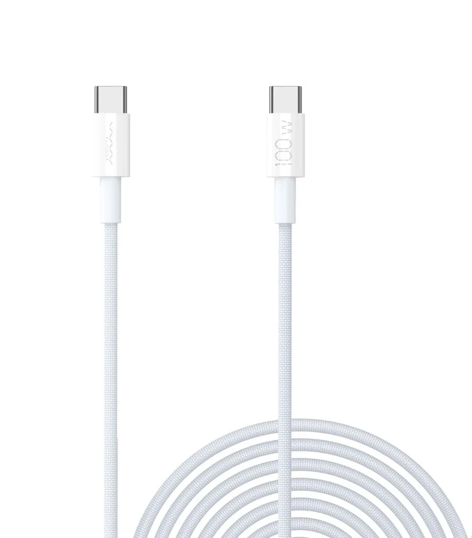 Кабель Vyvylabs Primel Series Fast Charging Cable USB-A to Type-C 100Вт, 2м, Белый (VCJRCC2-WH). Фото 1