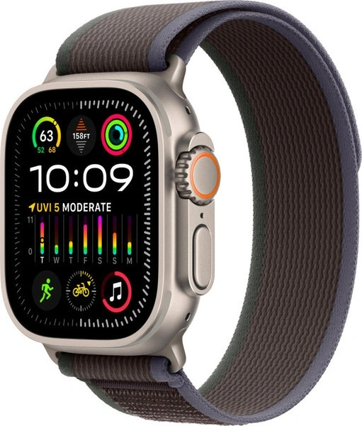 Apple Watch Ultra 2 GPS+Cellular 49mm, ремешок "Blue/Black Trail Loop" размер M/L 145-220 mm (MRFP3). Фото 1
