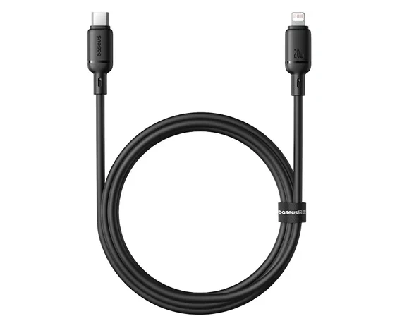 Кабель Baseus Silky Series Fast Charging Cable Type-C - Lightning PD 20W 1m, Black (P10377700113-00). Фото 1