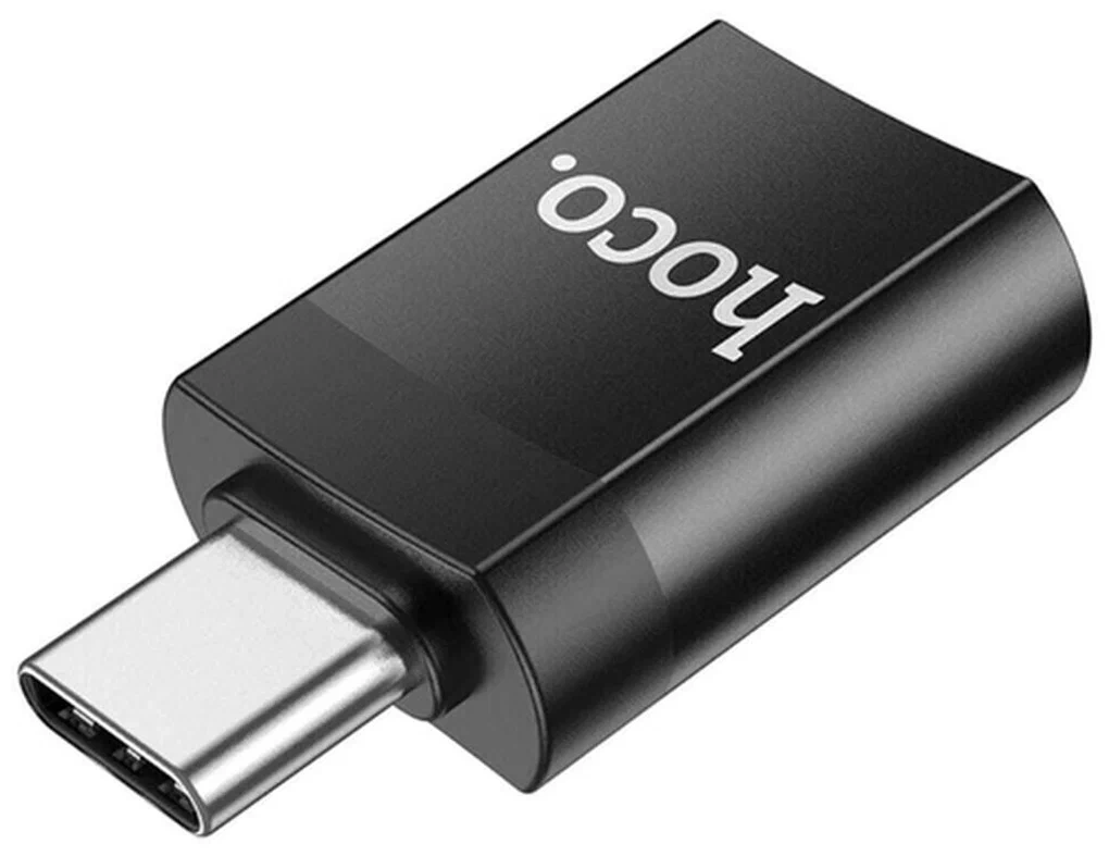 Переходник Hoco UA17 Type-C male to USB female USB3.0, Чёрный. Фото 4