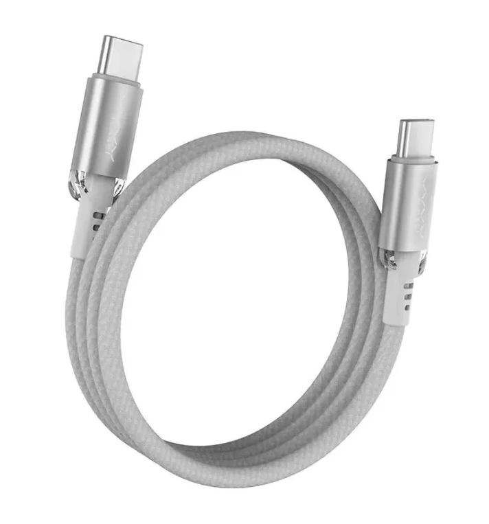 Кабель Vyvylabs Crystal Series Fast Charging Cable Type-C to Type-C 60W, 1м, Белый (VCSCC-01). Фото 2