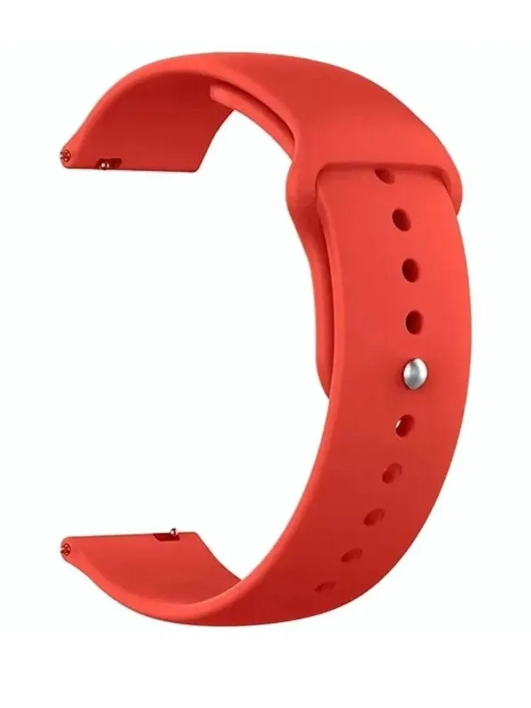 Ремешок силиконовый для часов 22мм, Красный. Фото 1
