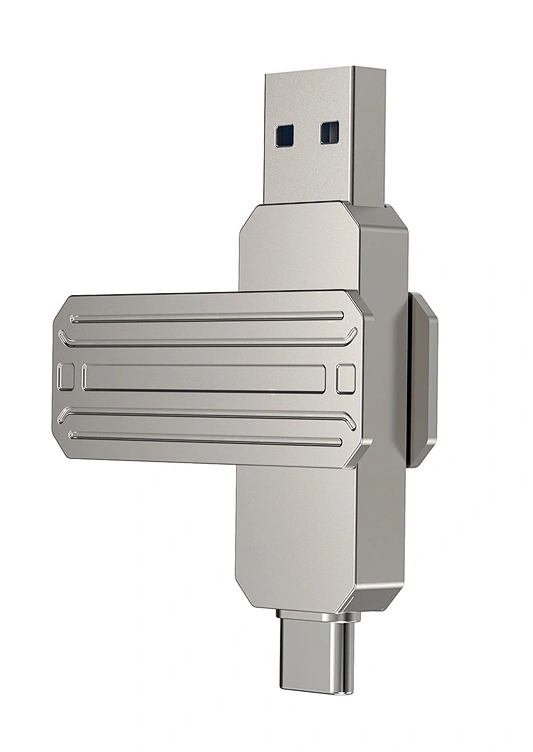 Накопитель Wiwu Infinite 2in1 USB3.2 Flash Drive USB Type-C 128Gb, Silver (Wi-FD003). Фото 1