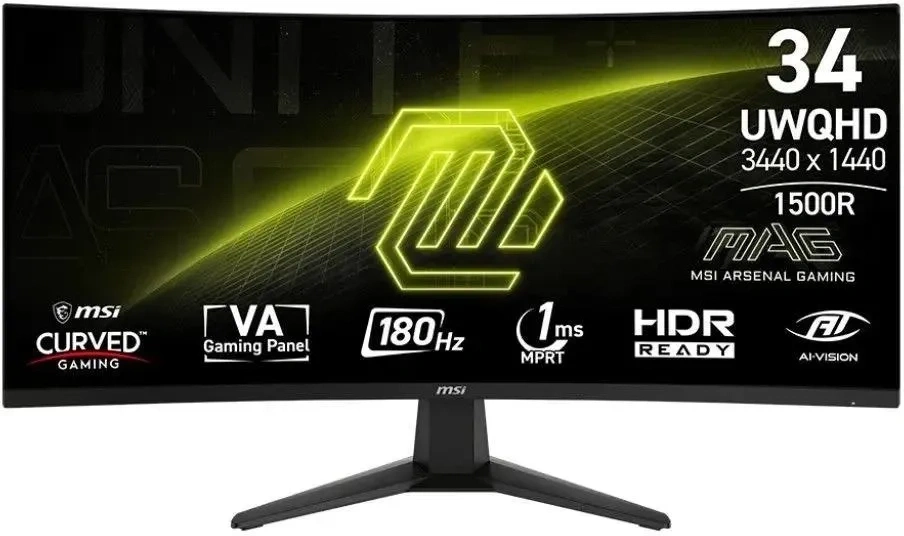 Монитор MSI Mag 346CQ 180Hz 3K VA 34", Чёрный (9S6-3DD71M-016). Фото 1