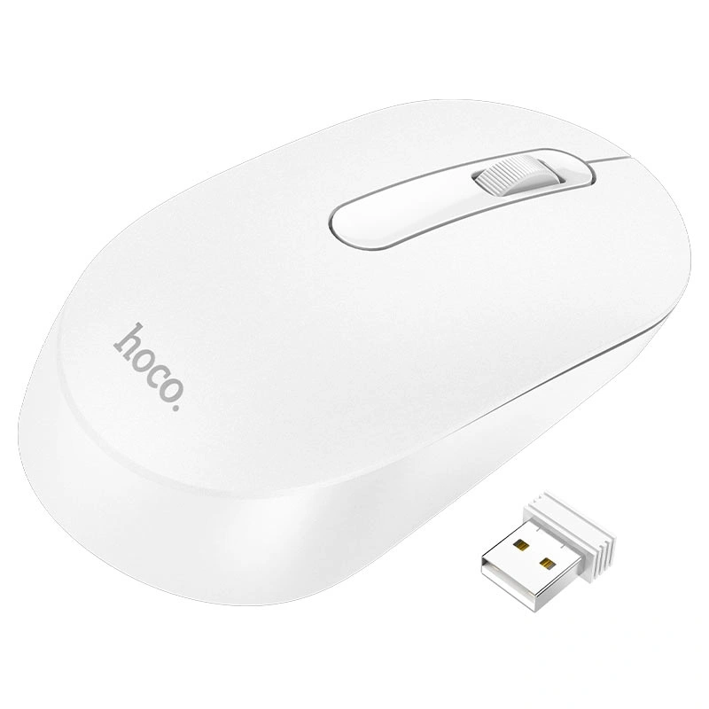 Мышь беспроводная Hoco GM14 Platinum 2.4G Business Wireless Mouse, Белая. Фото 2