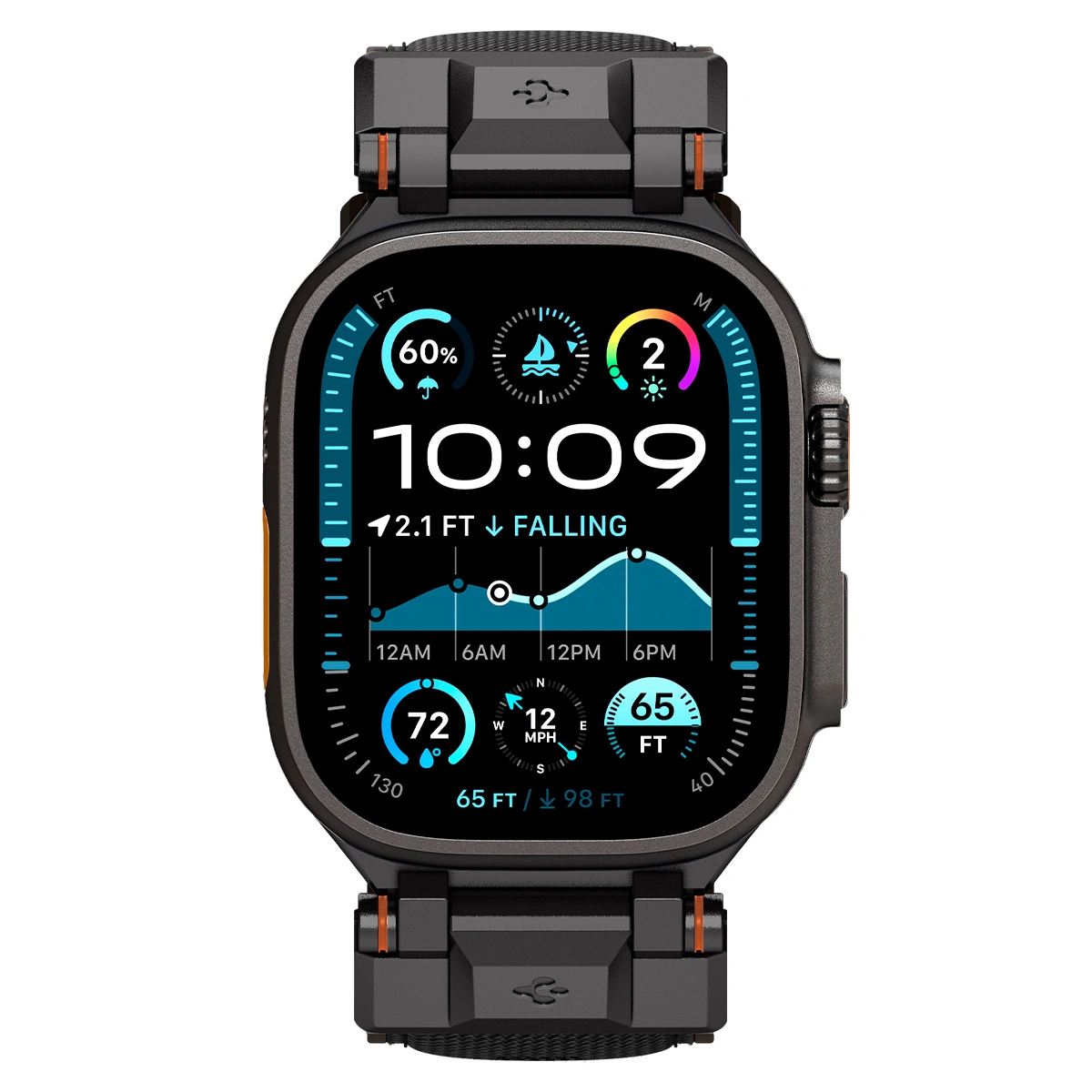 Ремешок Spigen Durapro Armor для Apple Watch 44/45/46/49мм, Чёрный (AMP09229). Фото 8