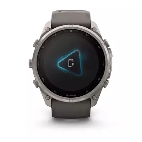 Умные часы Garmin Fenix 9 Pro 51MM, SOLAR, LTE, Titanium with pebble gray/silver gray silicone band. Фото 3