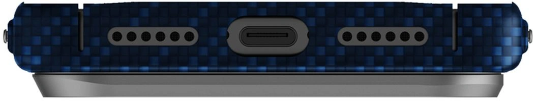 Накладка Uniq Keva Edge Aramid Case MagSafe для iPhone 17 Pro, Синяя (IP6.3P(2025)-KEVAEDMTBLU). Фото 4
