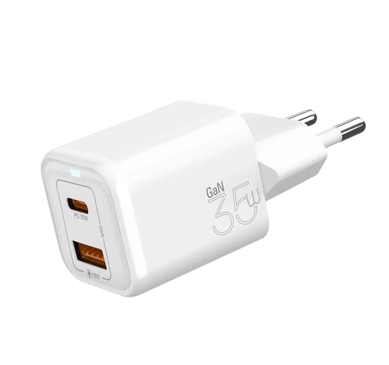 Сетевое зарядное устройство Vyvylabs Gan Fast Charger 35W A+C, Белое (GAN35BE-01). Фото 2