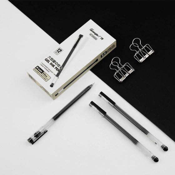 Набор гелевых ручек Guangbo Gel Ink Pen B72009D 12шт, Black. Фото 4