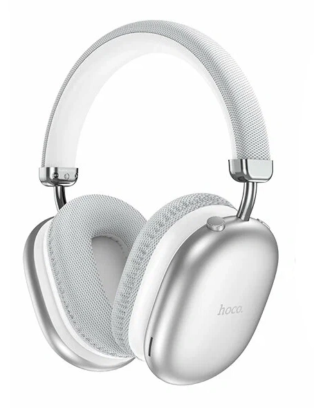 Беспроводные наушники Hoco W35 Max, Серебристые. Фото 1