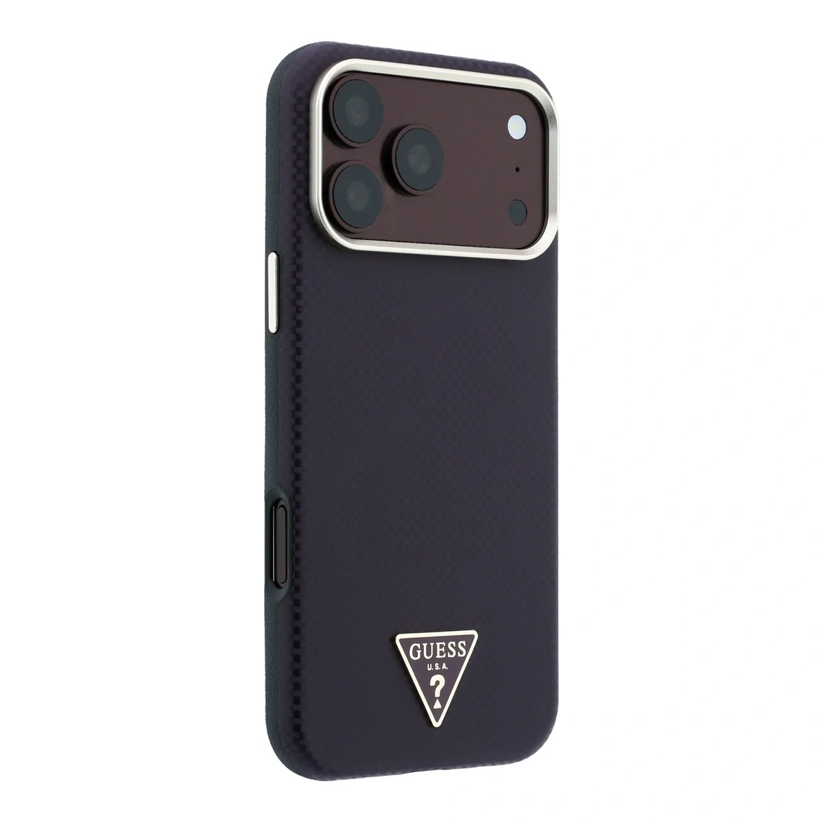 Накладка Guess для iPhone 18 Pro Max / 17 Pro Max PU Carbon SW Triangle Met logo&Cam Hard (MagSafe), Burguny (GUHMP18X6PWKSGTU). Фото 2