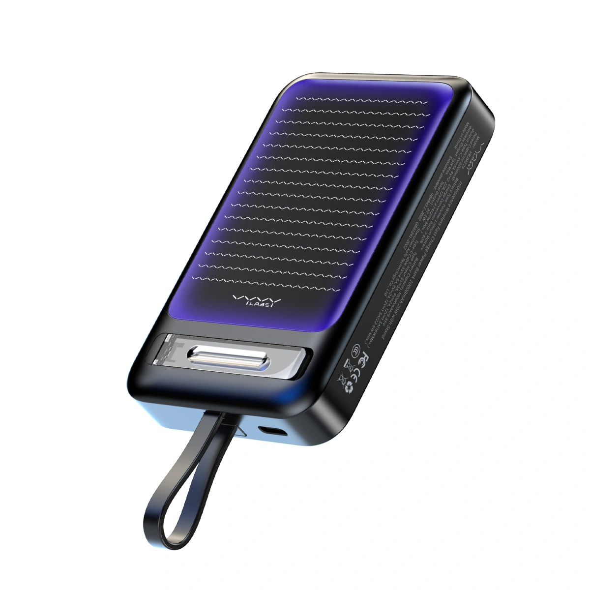 Внешний аккумулятор Vyvylabs Iridescence Wireless Fast Charge Power Bank Type-C Edition 10000mAh 20W, Black (VBJM225-BK). Фото 1