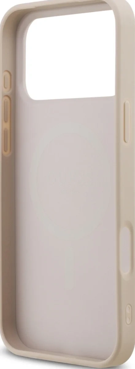 Накладка Guess для iPhone 17 Pro PU Saffiano with Classic metal logo (MagSafe), Розовая (GUHMP17LPSAHMCP). Фото 7