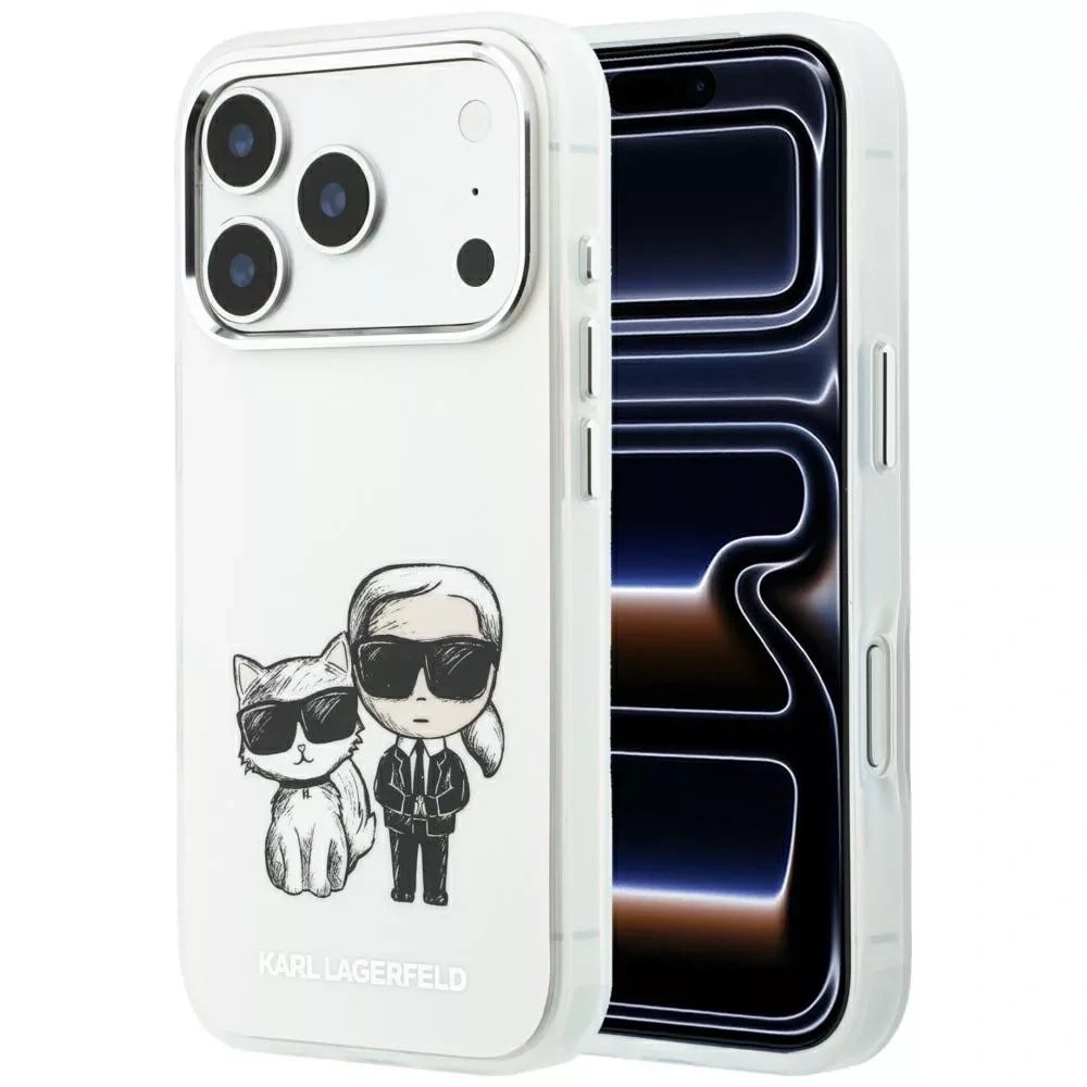 Накладка Lagerfeld для iPhone 18 Pro Max/17 Pro Max IML Sketch Karl&Choupette body Met cam Hard (MagSafe), Beige (KLHMP18X6HKCIDE). Фото 1