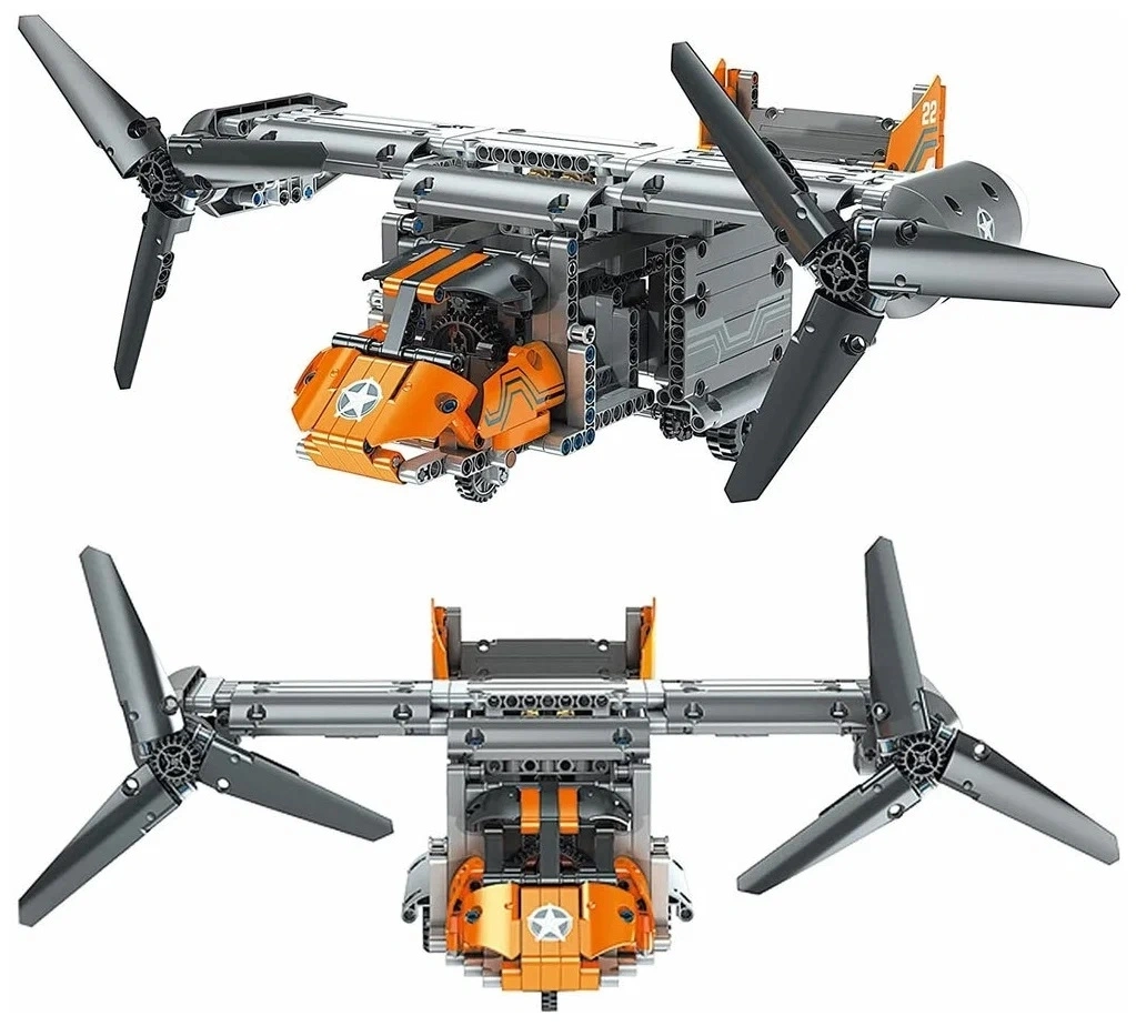 Конструктор Mould King Power Brick 15043. Транспортный самолет, 588 деталей, пульт ДУ. Фото 4