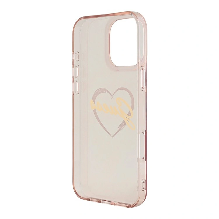 Накладка Guess для iPhone 16 Pro Max PC/TPU Heart Hard, Pink (GUHCP16XHCHGSPP). Фото 3