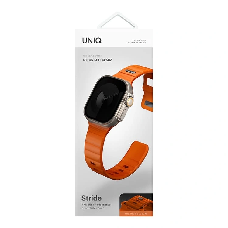 Ремешок Uniq для Apple Watch 42/44/45/49мм STRIDE FKM Rubber, Volt Orange (49MM-STRIVORG). Фото 6