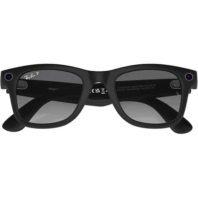 Умные очки Ray Ban Wayfarer RW4006 Матовый черный / Поляризационные градиентные графитовые M 150-50mm (601/ST350). Фото 6