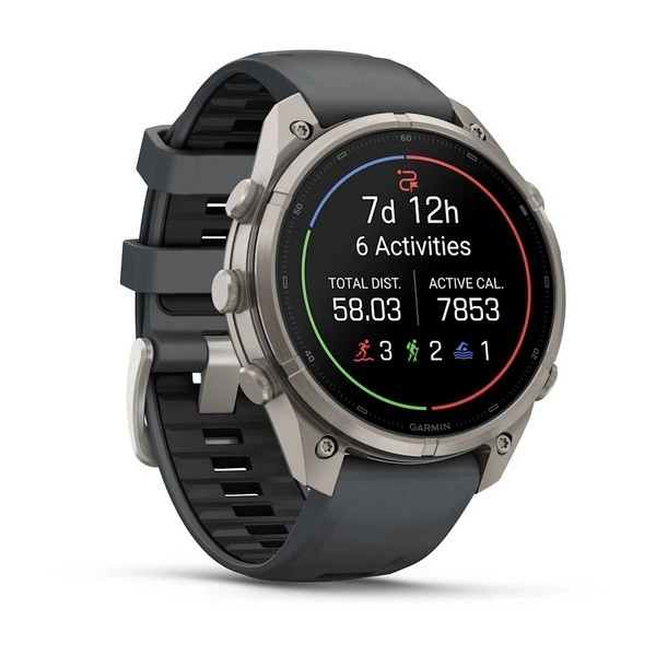Умные часы Garmin Fenix 9 Pro 47MM, АMOLED, LTE, Титановый корпус/графитово-чёрный силиконовый ремешок (010-04336-20). Фото 3