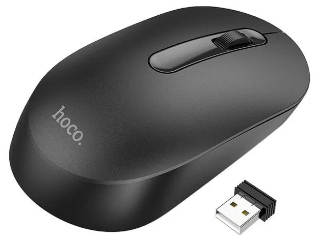Мышь беспроводная Hoco GM14 Platinum 2.4G Business Wireless Mouse, Чёрная. Фото 2