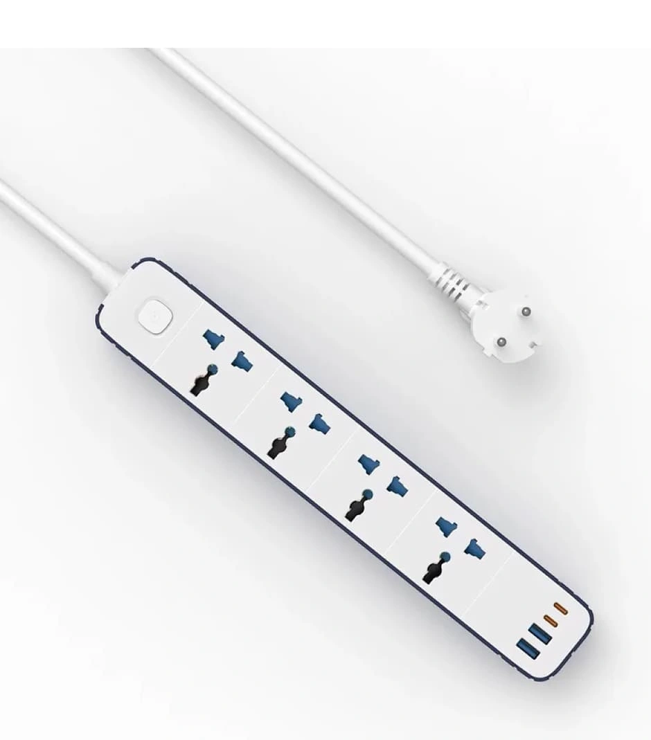 Сетевой фильтр Wiwu 8 in1 PS422 Power Strip 20W GaN (Wi-S007) EU, 2 USB, 2 Type-C, 4 розетки, Белый. Фото 2