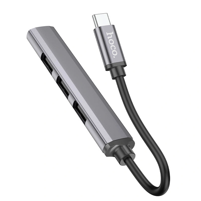 Хаб Hoco HB26 4in1 (3xUSB2.0+USB3.0), Grey. Фото 2