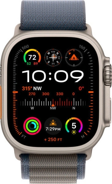 Apple Watch Ultra 2 GPS+Cellular 49mm, ремешок "Blue Alpine Loop" размер L 165-210 mm (MREQ3). Фото 2
