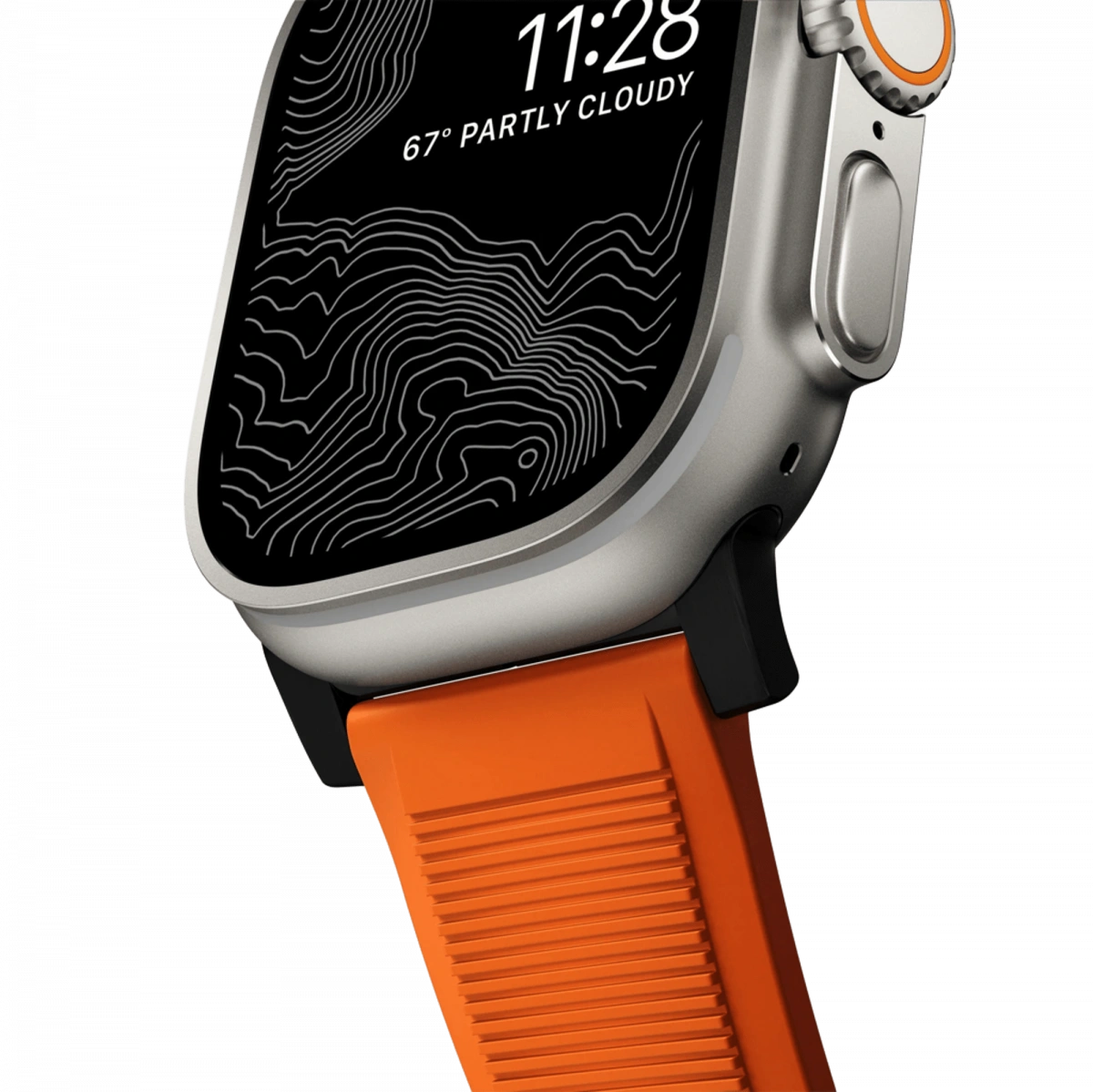 Ремешок Nomad Rugged Band для Apple Watch 42/44/45/49мм, Black/Ultra Orange (NM01217985). Фото 5