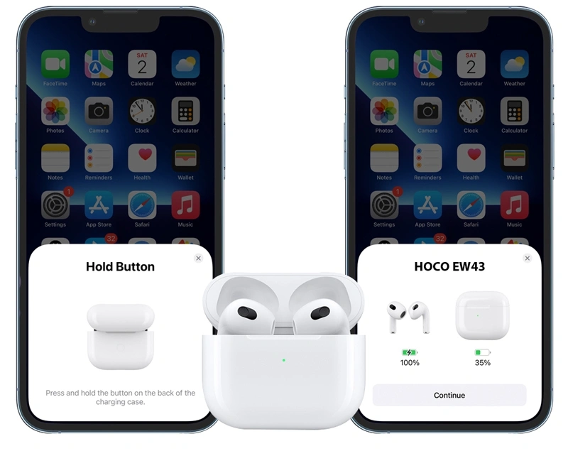 Беспроводные наушники Hoco EW43 TWS, Белые. Фото 6