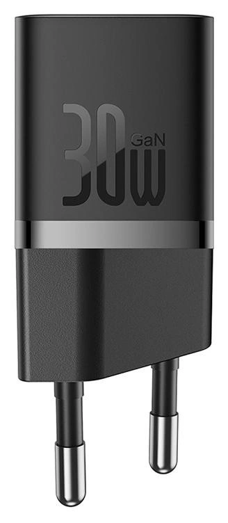 Сетевое зарядное устройство Baseus GaN5 Fast Charger (mini) 1C 30W EU, Black (CCGN070401). Фото 2