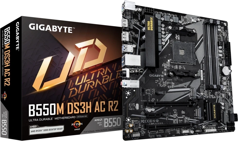 Материнская плата Gigabyte B550M DS3H AC R2 (AM4, Micro-ATX). Фото 4