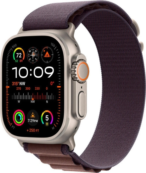 Apple Watch Ultra 2 GPS+Cellular 49mm, ремешок "Indigo Alpine Loop" размер M 145-190 mm (MRET3). Фото 1