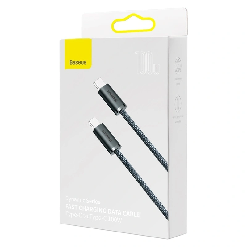 Кабель Baseus Dynamic Series Fast Charging Data Cable Type-C to Type-C 100W 1m, Серый (CALD000216). Фото 8