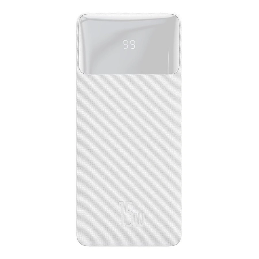 Внешний аккумулятор Baseus Bipow Digital Display Power bank 30000mAh 15W, Белый (PPBD050202). Фото 1