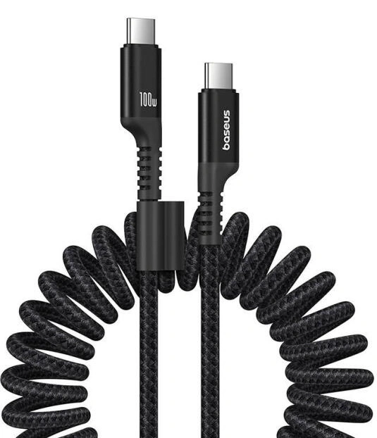 Кабель Baseus Fish-Eye Fast Charging Data Cable USB-C to USB-C 100W 1м, Чёрный (P10320203111-00). Фото 1