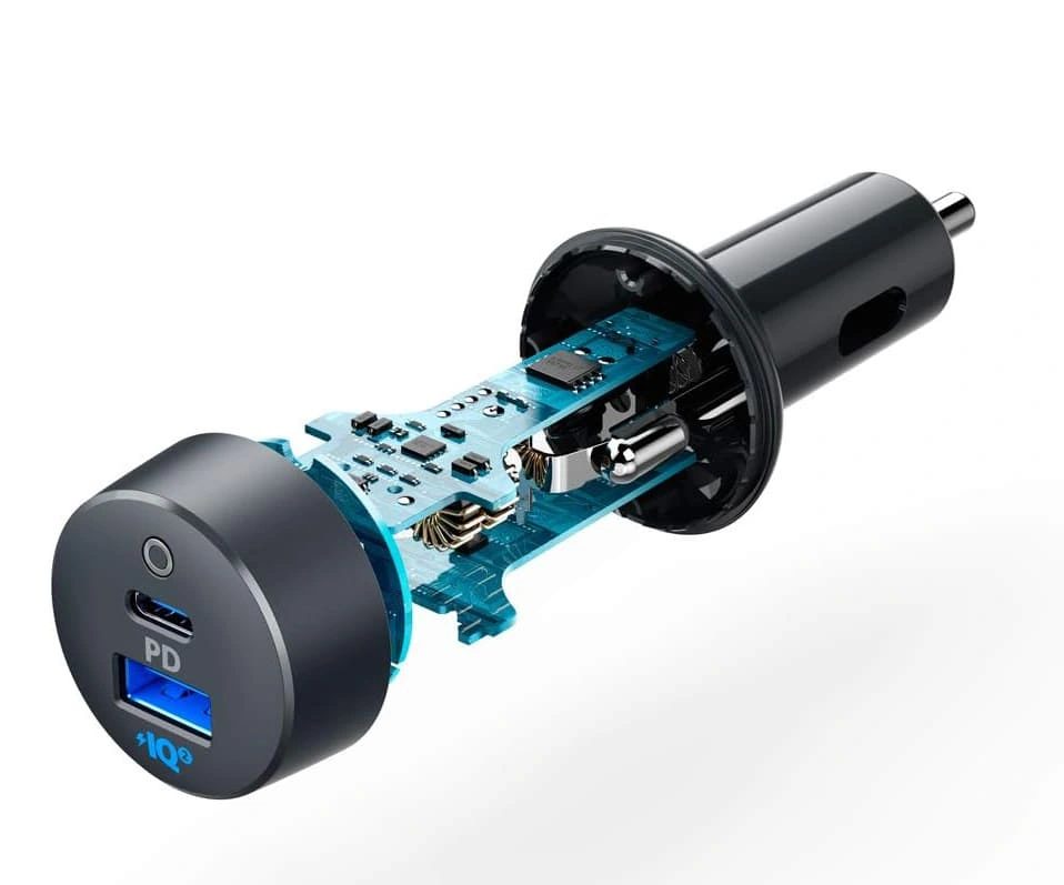 Автомобильное зарядное устройство Anker Power Drive PD 2, Чёрное (A2720613). Фото 2