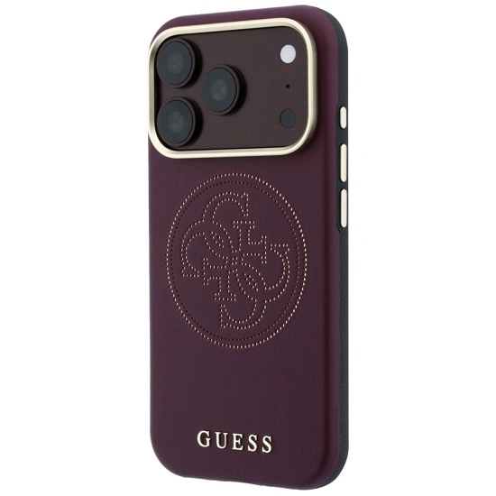 Накладка Guess для iPhone 18 Pro Max / 17 Pro Max PU Smooth SW 4G Perf logo Met Cam Hard (MagSafe), Burgundy (GUHMP18X6PS4SRGU). Фото 2