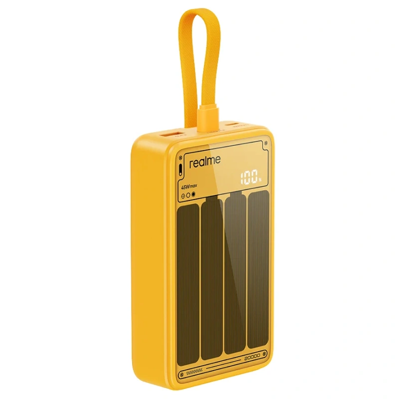 Внешний аккумулятор Realme 45W Cabled Power Bank 20000mAh, Yellow (RMC2501). Фото 1