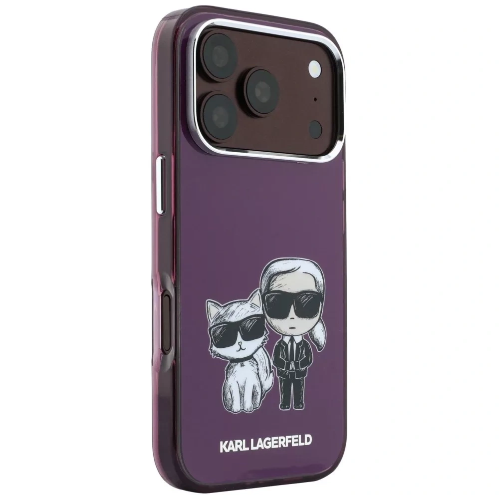 Накладка Lagerfeld для iPhone 18 Pro Max/17 Pro Max IML Sketch Karl&Choupette body Met cam Hard (MagSafe), Burgundy (KLHMP18X6HKCIDR). Фото 3