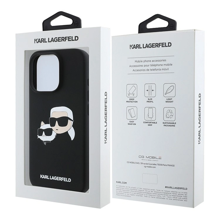 Накладка Lagerfeld для iPhone 16 Pro Max Liquid Silicone NFT Karl & Choupette Head Hard (MagSafe) (KLHMP16XSKCHPPLK). Фото 5