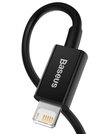 Кабель Baseus Superior Series Fast Charging Data Cable USB to iP 2.4A 1m, Чёрный (CALYS-A01). Фото 3