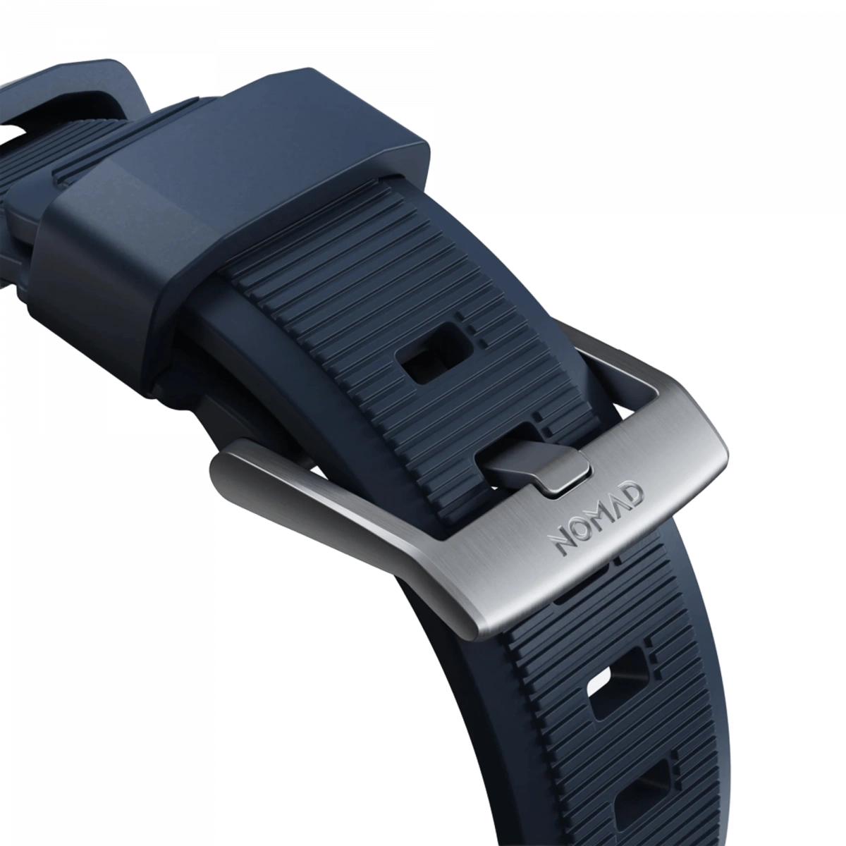 Ремешок Nomad Rugged Band для Apple Watch 42/44/45/49мм, Silver/Atlantic Blue (NM01296485). Фото 4