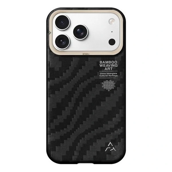 Накладка AIRITY для iPhone 17 Pro Bamboo Weaving Art (MagSafe), Чёрный. Фото 1